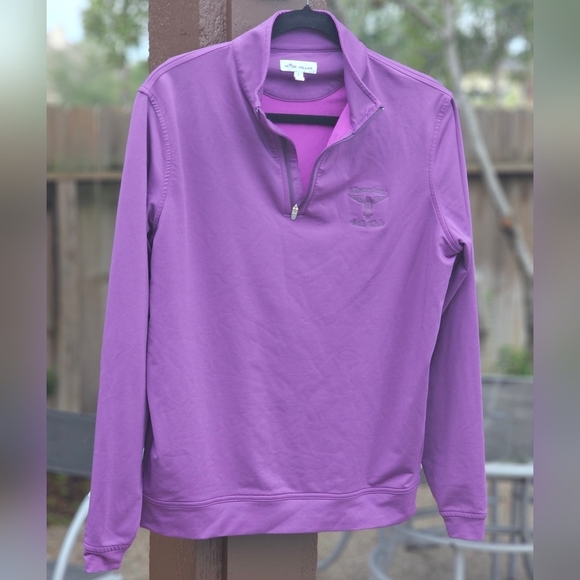 Peter Millar Crown Sport Golf Perth Performance 1/4 Zip PURPLE2 sweatshirt S - Picture 1 of 10